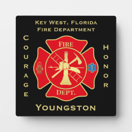 Brandschutzabteilung Emblem Courage Ehrendesign Fotoplatte