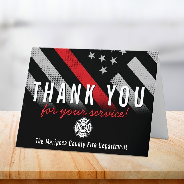 Brandschutzabteilung - Erste Reaktion Dankeskarte (Firefighter Fire Department Flag First Responder Thank You Card)