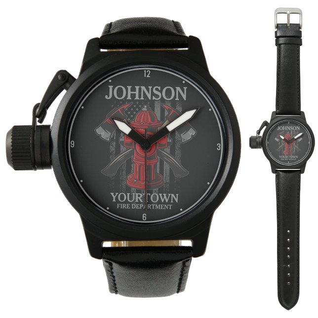 Brandschutzbehörde Hydrant USA Flag Armbanduhr (Von Creator hochgeladen)