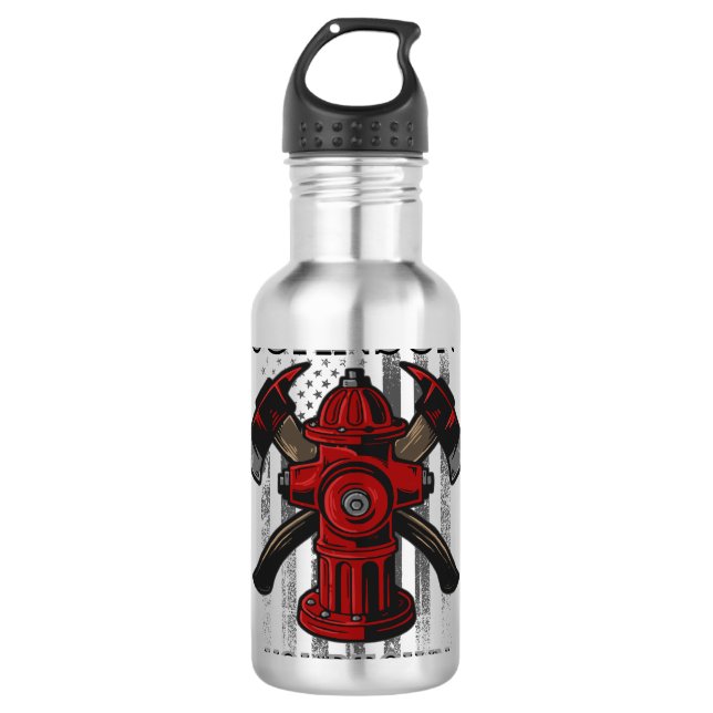 Brandschutzbehörde Hydrant USA Flag Edelstahlflasche (Vorderseite)