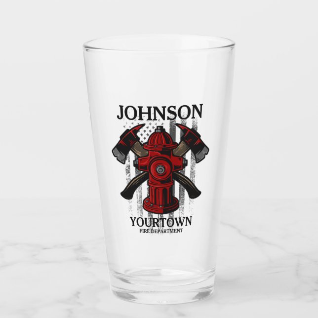 Brandschutzbehörde Hydrant USA Flag Glas (Vorderseite)