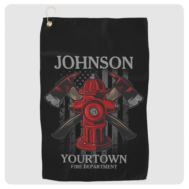 Brandschutzbehörde Hydrant USA Flag Golfhandtuch (Von Creator hochgeladen)