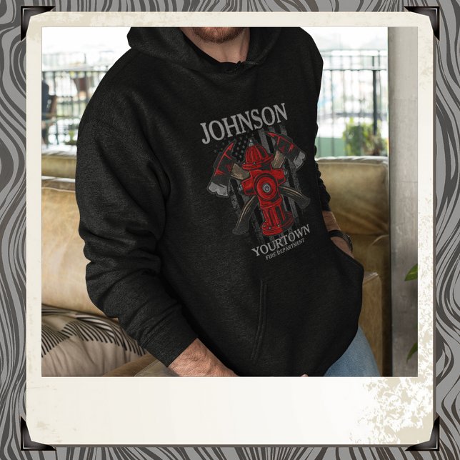 Brandschutzbehörde Hydrant USA Flag Hoodie (Von Creator hochgeladen)