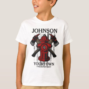 Brandschutzbehörde Hydrant USA Flag T-Shirt