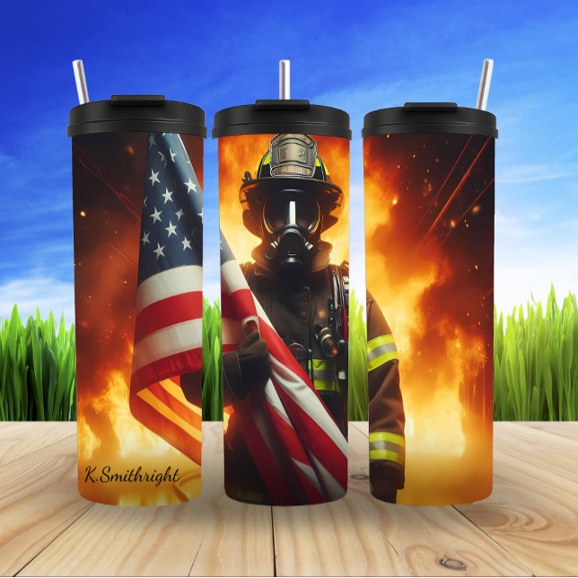 Brandschutzdesign - Patriotische Flaggengestaltung Thermosbecher (Von Creator hochgeladen)