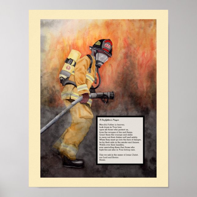 Brandschutzfarben-Druck mit Gebetssicherheit Poster (Vorne)