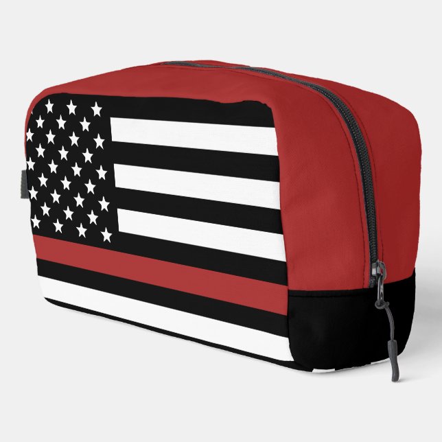 Brandschutzflagge Thin Red Line USA-Flagge Waschbeutel (Rechte Ecke)