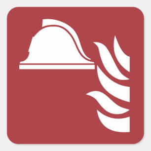 Brandschutzschild Quadratischer Aufkleber