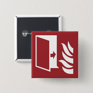 Brandschutztür-Sicherheitszeichen Button
