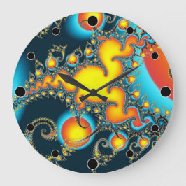 Brandstiftung Fraktal Moderne Kunst Große Wanduhr