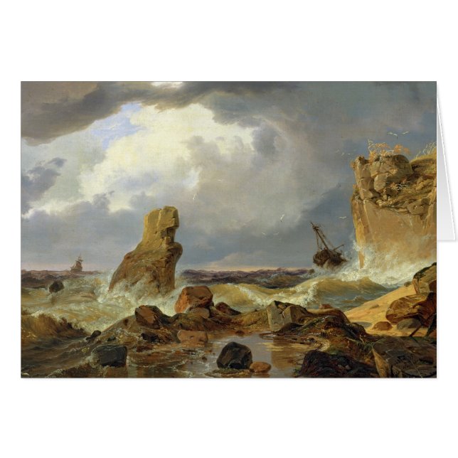 Brandung auf einer felsigen Küste, 1835 (Vorderseite (Horizontal))