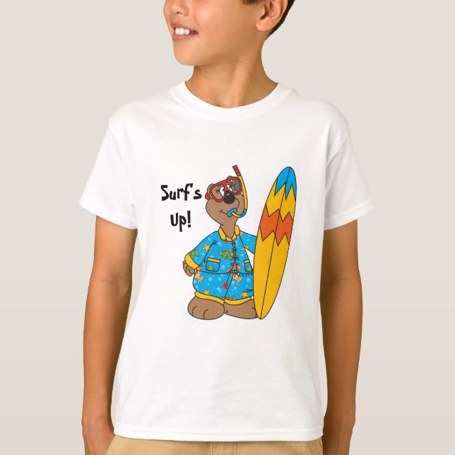 Brandung herauf Cartoon-Bären T-Shirt (Vorderseite)