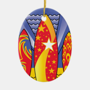 Brandungs-Bretter, Retro Kunst-Deko Keramik Ornament