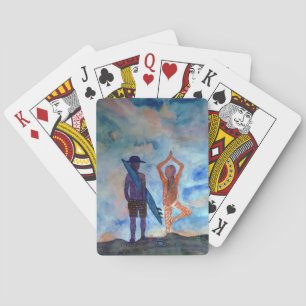 Brandungs-Yoga-Sommer-Kunst-klassische Spielkarten