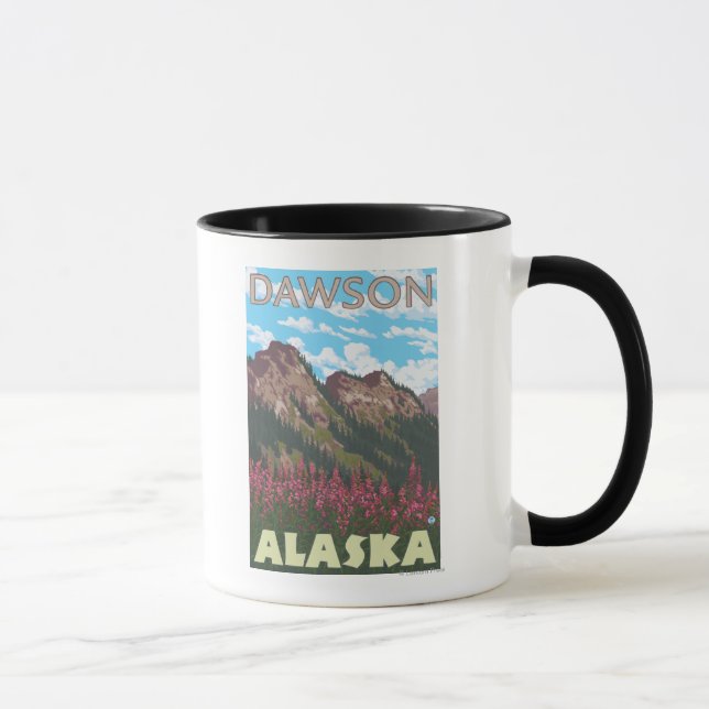 Brandweed & Mountains - Dawson, Alaska Tasse (Rechts)
