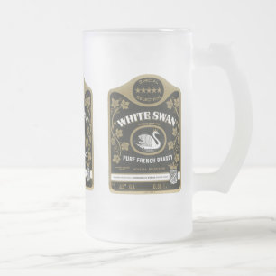 Brandy de cygne blanc Mugs Étiquettes de liquide