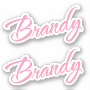 Brandy-Dekorationsname in Rosa x2-Aufkleber Aufkleber