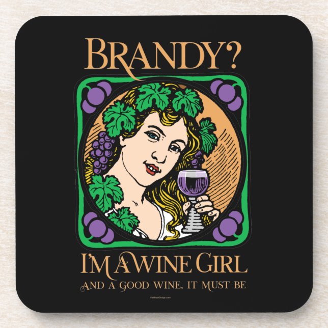 Brandy (Ich bin ein Weinmädchen) Getränkeuntersetzer (Vorderseite)