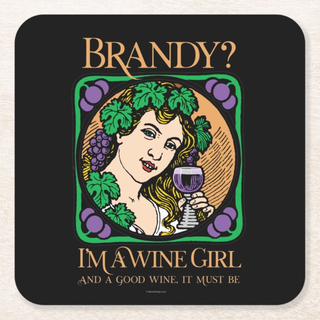 Brandy (Ich bin ein Weinmädchen) Rechteckiger Pappuntersetzer (Vorderseite)