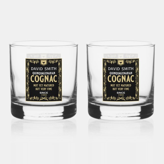 Brandy Lover Quinquagenarian Birthday Whiskyglas (Vorderseite)