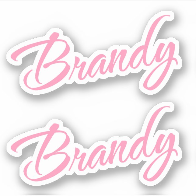 Brandy Nom décoratif en rose x2 Sticker (Devant)
