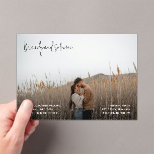 Brandy Simple Foto Moderne Hochzeit Acryleinladungen