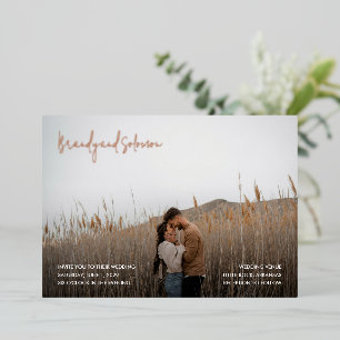 Brandy Simple Foto Moderne Hochzeit Folieneinladung