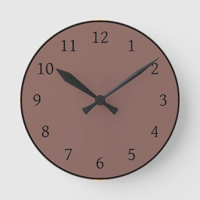 Brandy Solid Color Runde Wanduhr (Vorderseite)