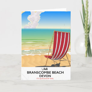 Branscombe Beach Devon Vintages Plakat am Meer Feiertagskarte