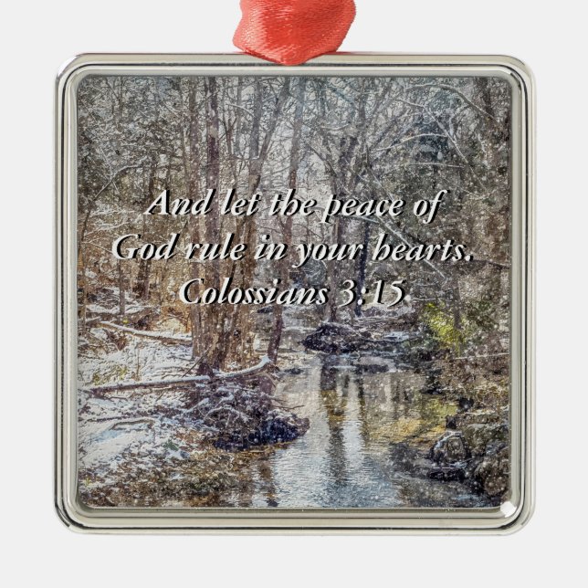 Branson Fall Creek Winter Snow Painterly Ornament (Vorne)