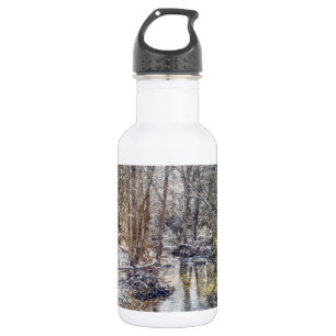 Branson Fall Creek Winter Snow Painterly Stainless Edelstahlflasche
