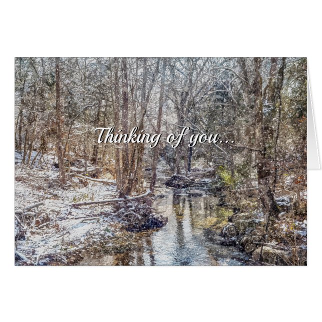 Branson Fall Creek Winter Snow Painterly TOP Card (Vorderseite (Horizontal))