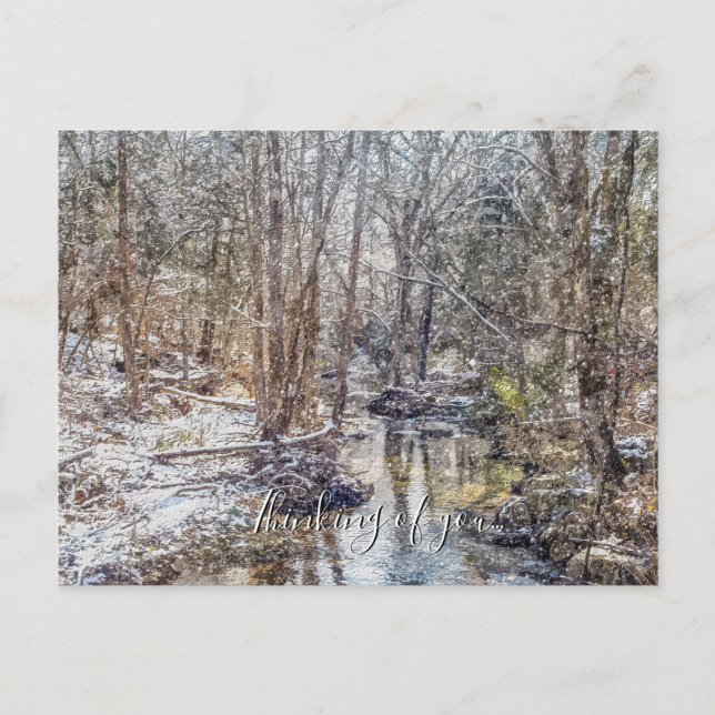 Branson Fall Creek Winter Snow Painterly TOY Postkarte (Vorderseite)