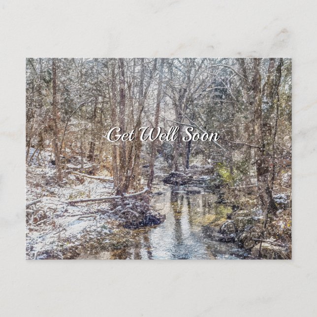Branson Fall Creek Winter Snow Painterly wird gut Postkarte (Vorderseite)