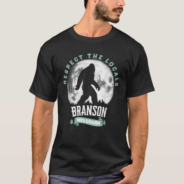 Branson Missouri Respect the Locals Bigfoot Sasqua T-Shirt (Vorderseite)