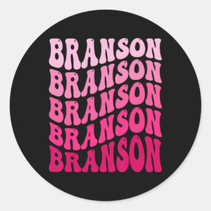 Branson Missouri Urlaub Souvenir Retro Grafik  Runder Aufkleber