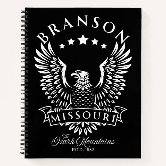 Branson Ozark Mountains Missouri Vintag Eagle Notizbuch (Vorderseite)