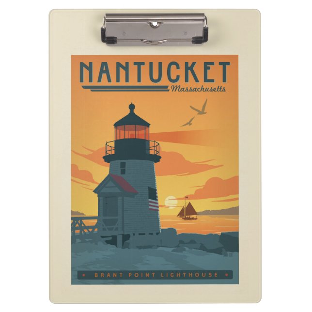 Brant Point Lighthouse | Nantucket MA Klemmbrett (Vorderseite)