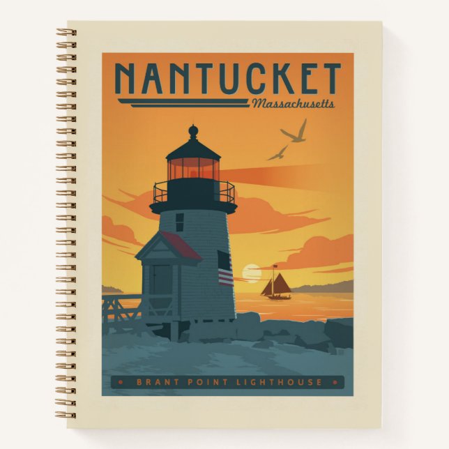 Brant Point Lighthouse | Nantucket MA Notizbuch (Vorderseite)