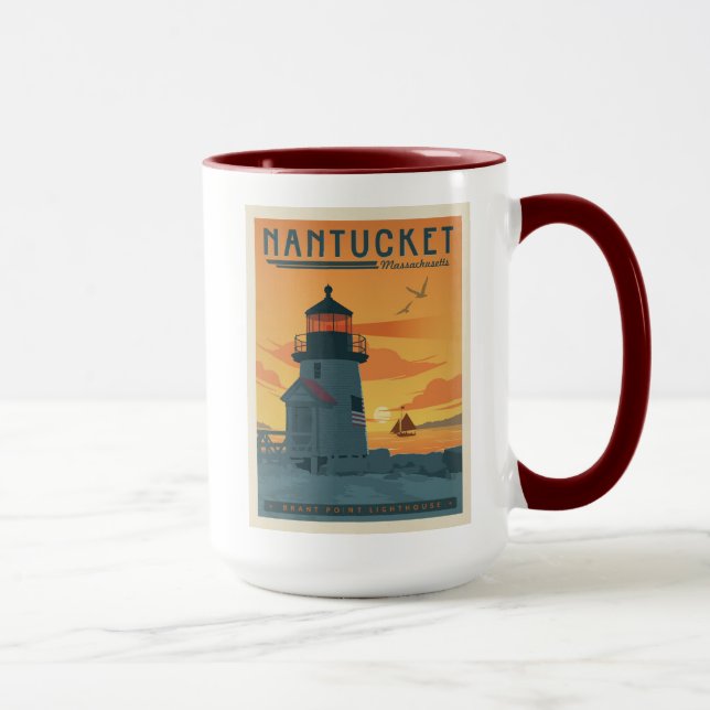 Brant Point Lighthouse | Nantucket MA Tasse (Rechts)