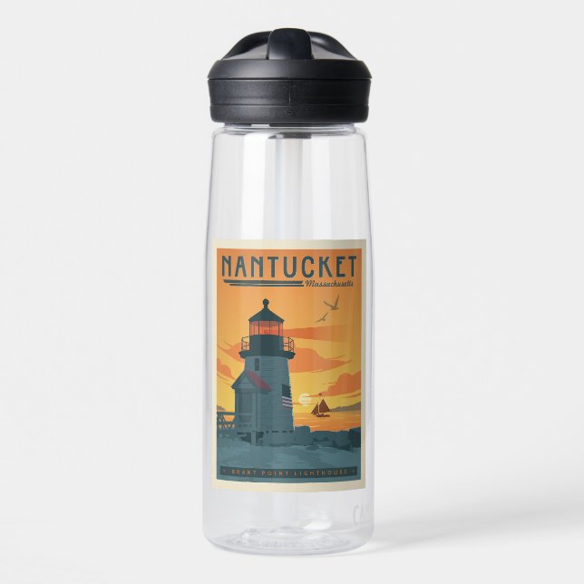 Brant Point Lighthouse | Nantucket MA Trinkflasche (Vorne)
