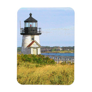 Brant Point Lighthouse Vintag Nantucket Magnet