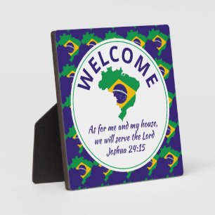 BRASIIL Flag Christlich Willkommen BRASIL Fotoplatte