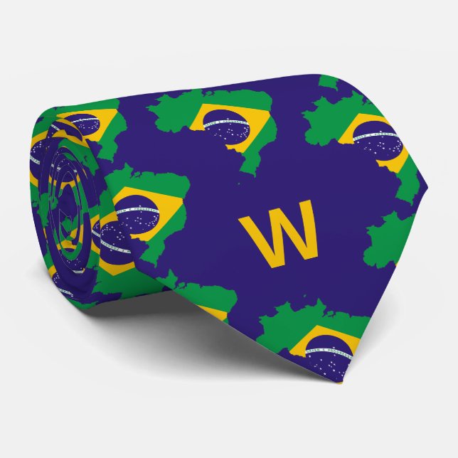BRASIIL Flag Christlich Willkommen BRASIL Krawatte (Gerollt)