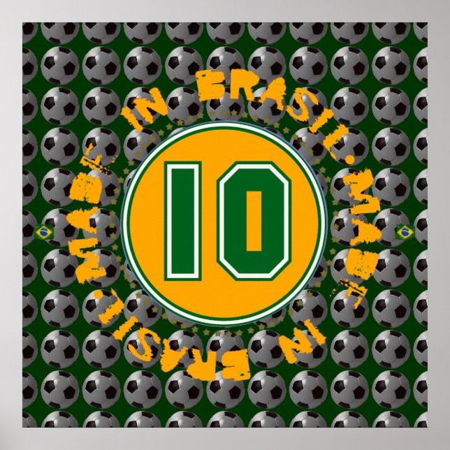 Brasil 10 Fußball-Wanddekoration Poster (Vorne)