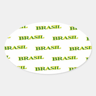 Brasil 3D Ovaler Aufkleber