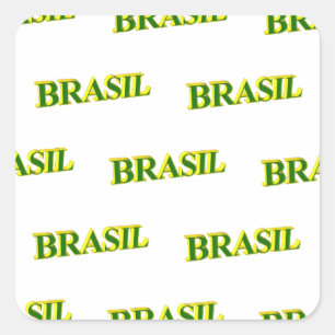 Brasil 3D Quadratischer Aufkleber