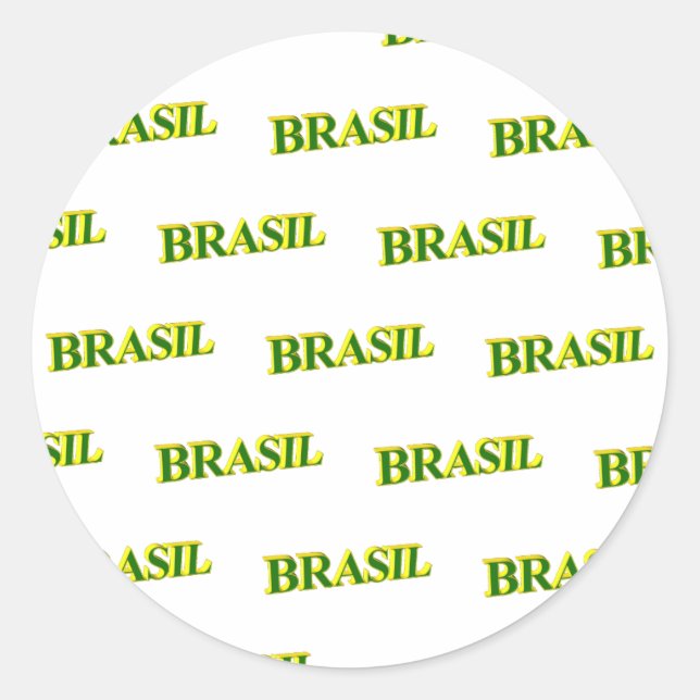 Brasil 3D Runder Aufkleber (Vorderseite)