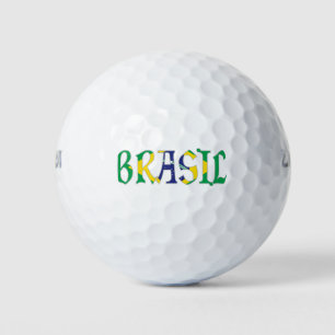 Brasil auf Portugiesisch in Flaggenfarben Golfball