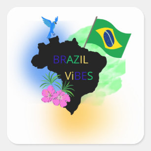 Brasil Aufkleber – Lebendige Flagge & Reiseinspiri